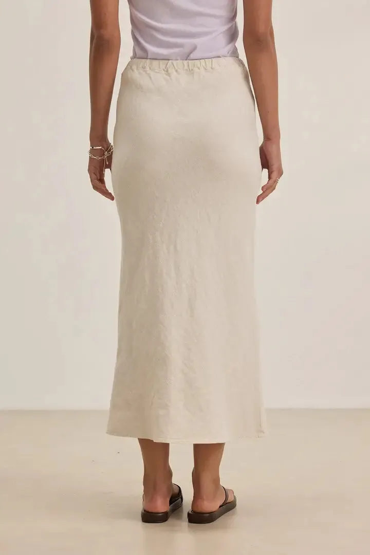 Velvet - Beka Linen Skirt in Bisque