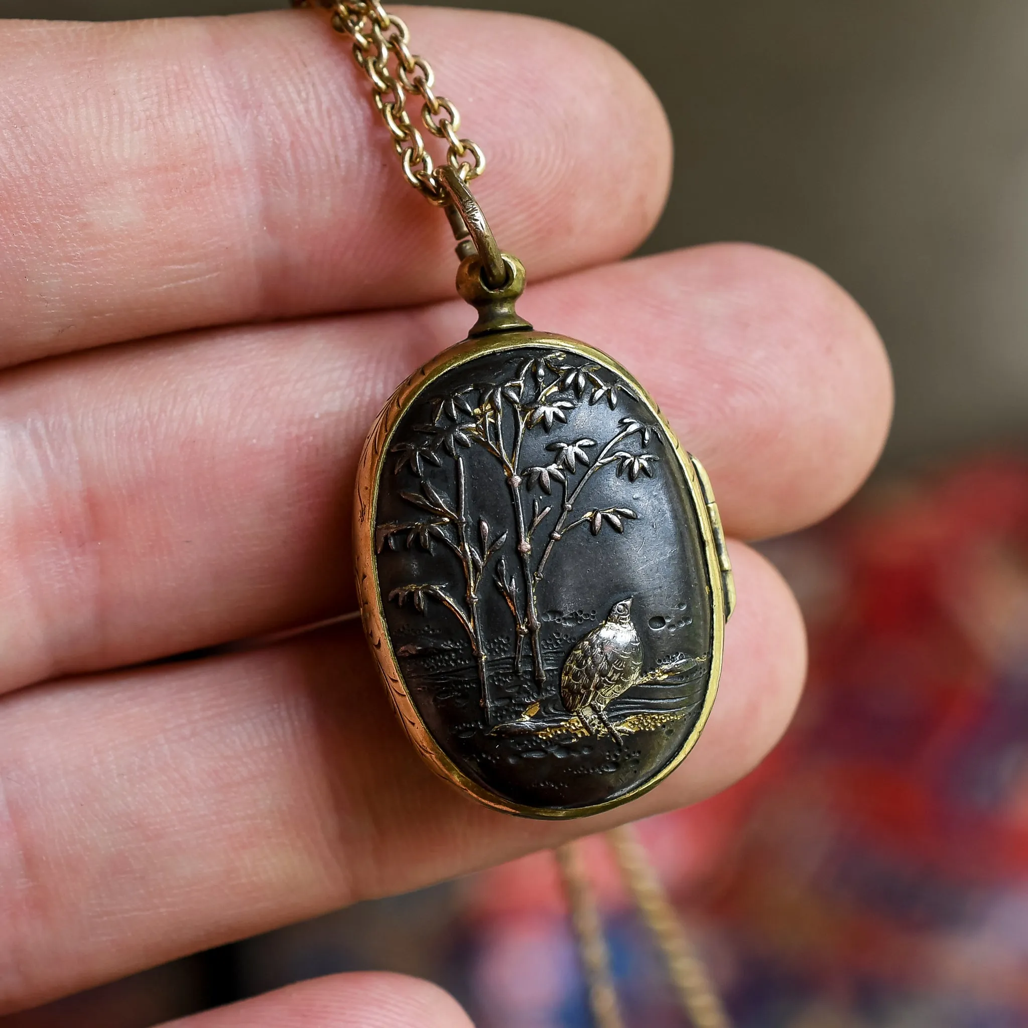 Victorian Japanese Shakudō Locket