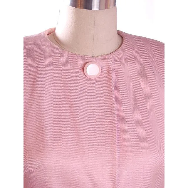 Vintage 1980s Ladies Suit Pink Silk Herbert Grossman Sz 8