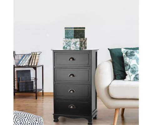 Vintage Bedside Table Chest Four Drawers