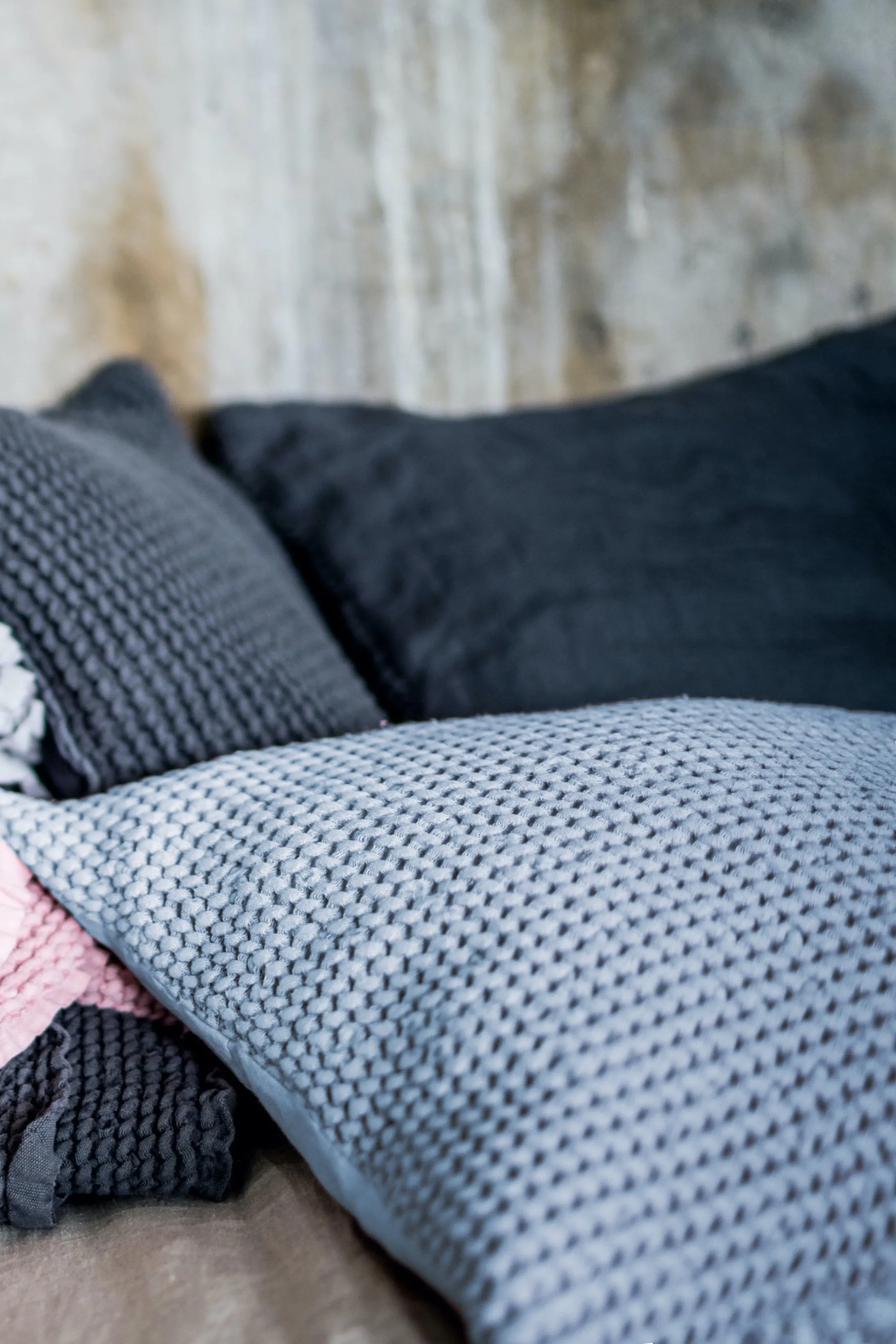 Waffle pillow cover