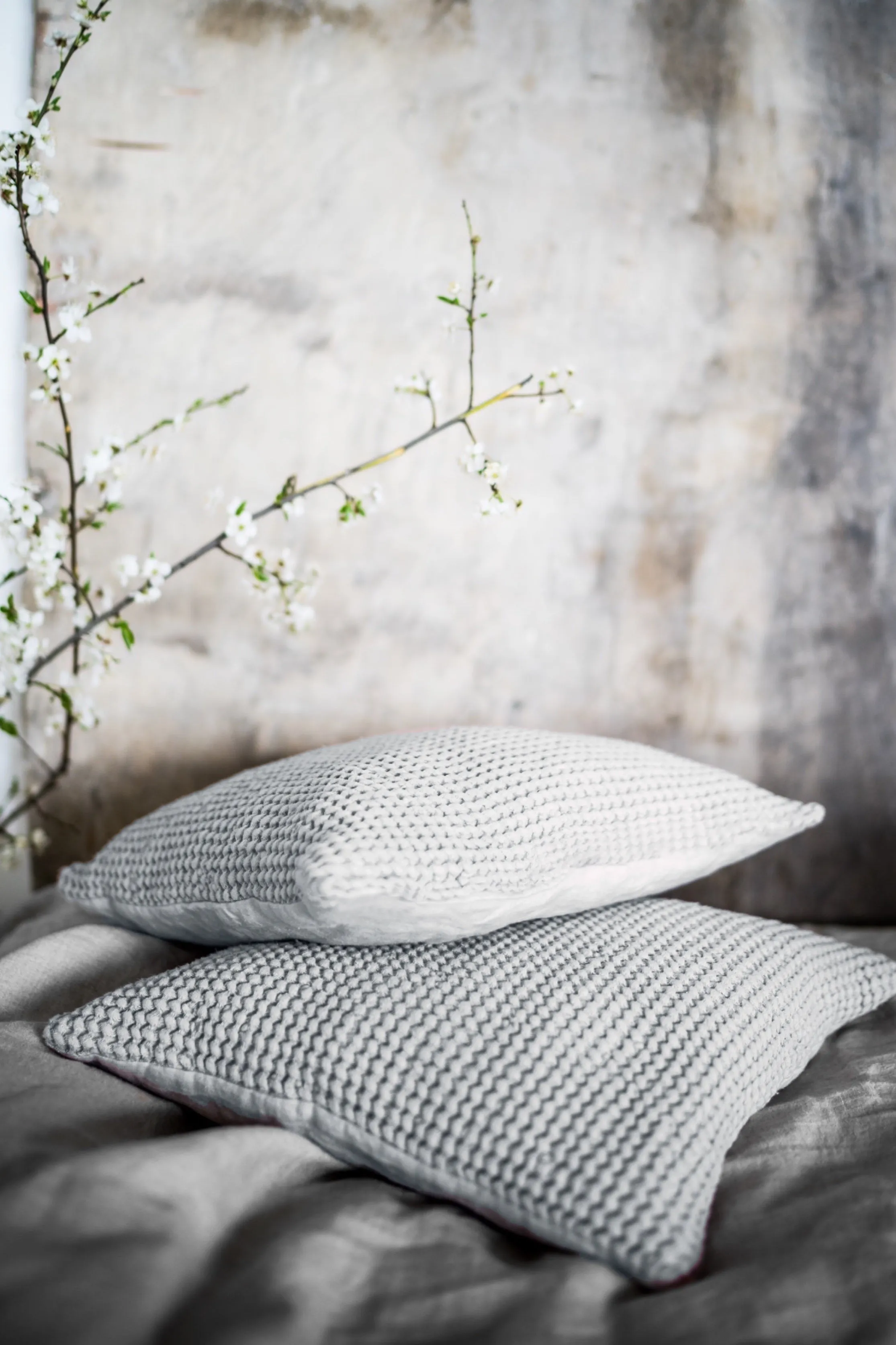 Waffle pillow cover