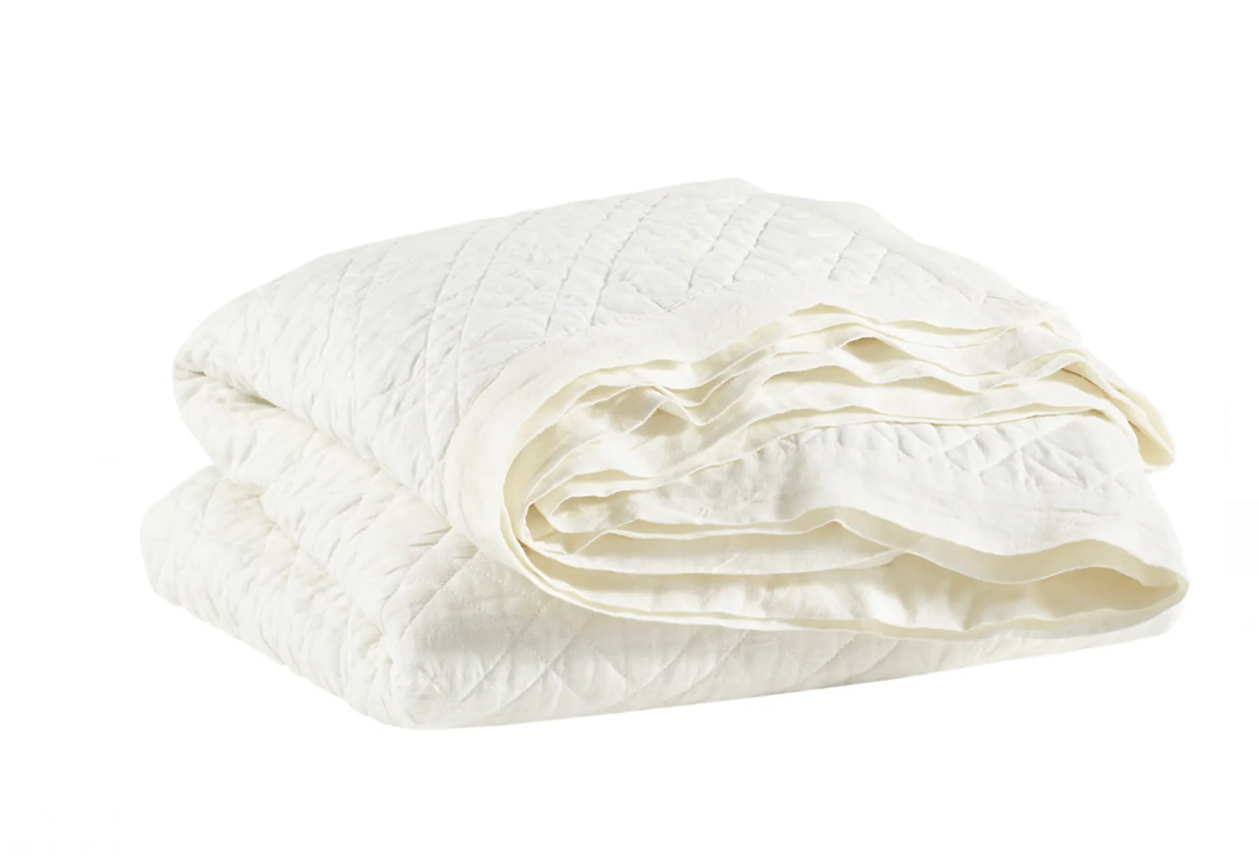Washed Linen Quilt - Ivory
