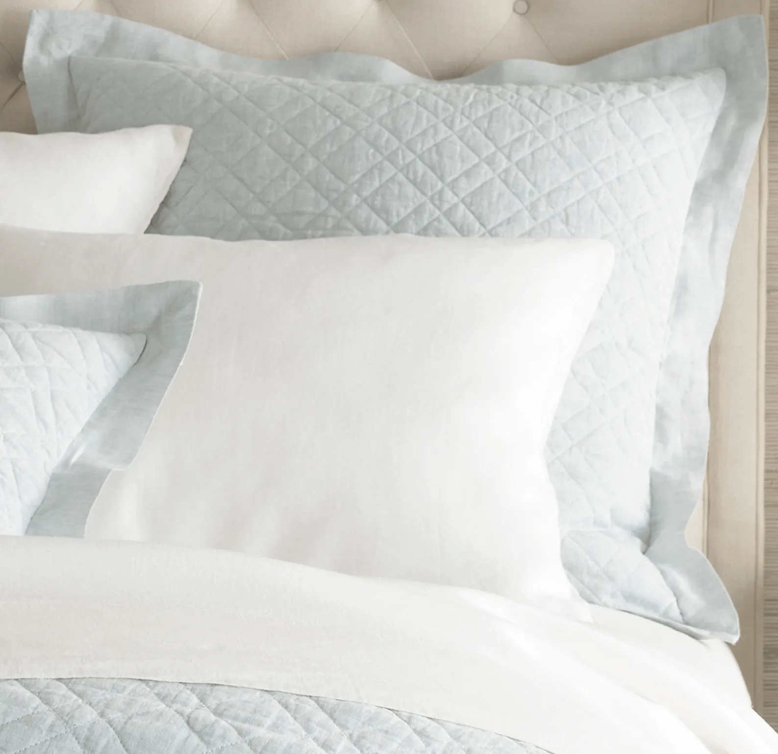 Washed Linen Sham - Sky