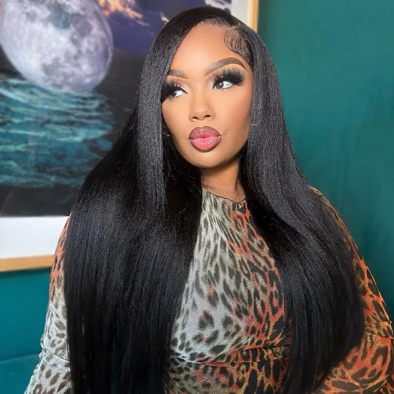 Wear Go Yaki Straight Glueless Bob Wig Pre Cut HD Lace Wig Natural Human Hair Wig