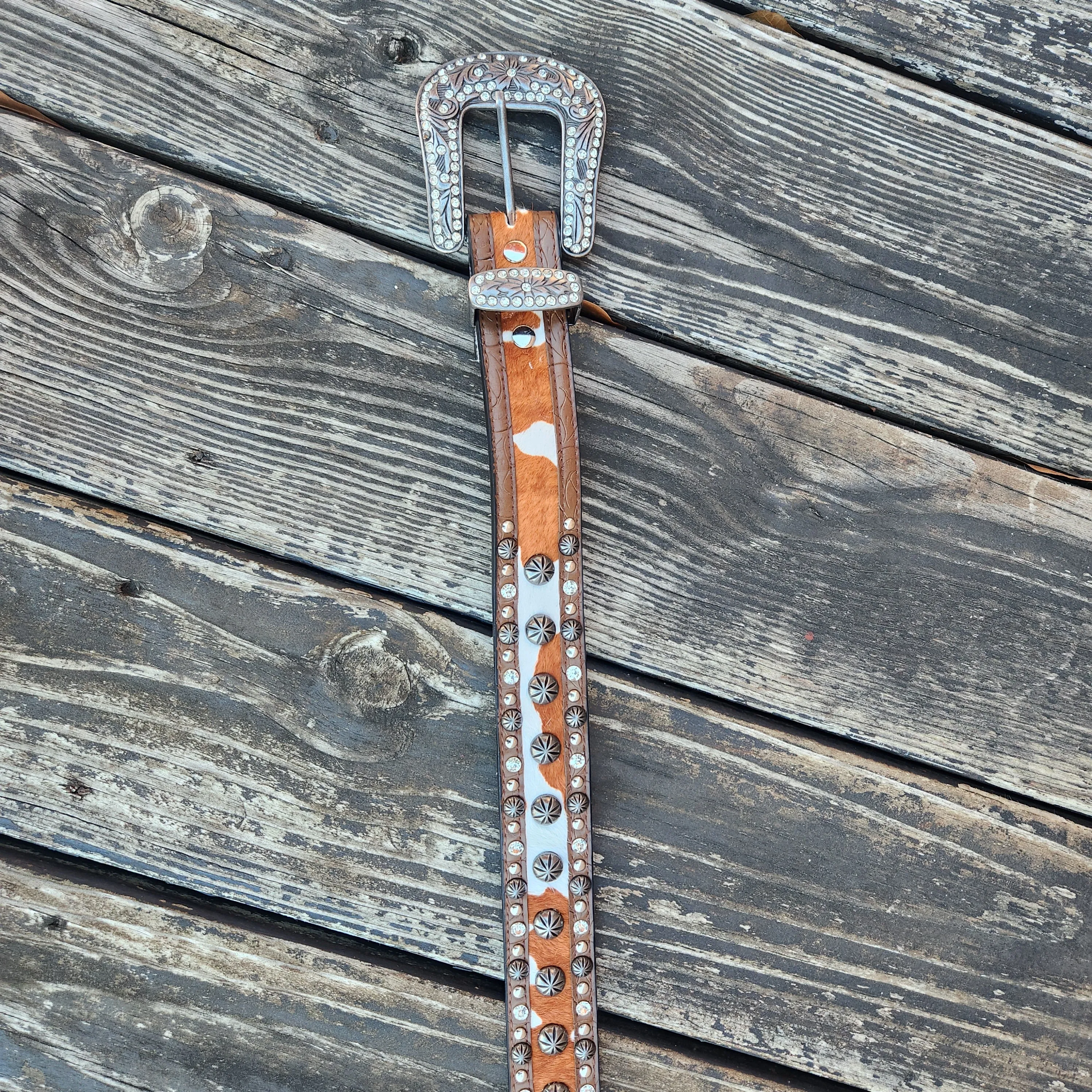 Western Leather Cowhide Belt