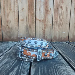Western Leather Cowhide Belt