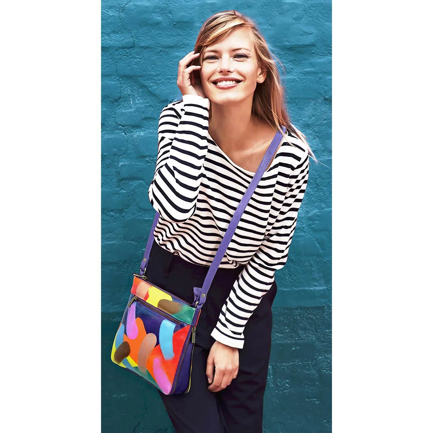 Women's Anuschka Mediium Crossbody Passionate Peacocks Leather