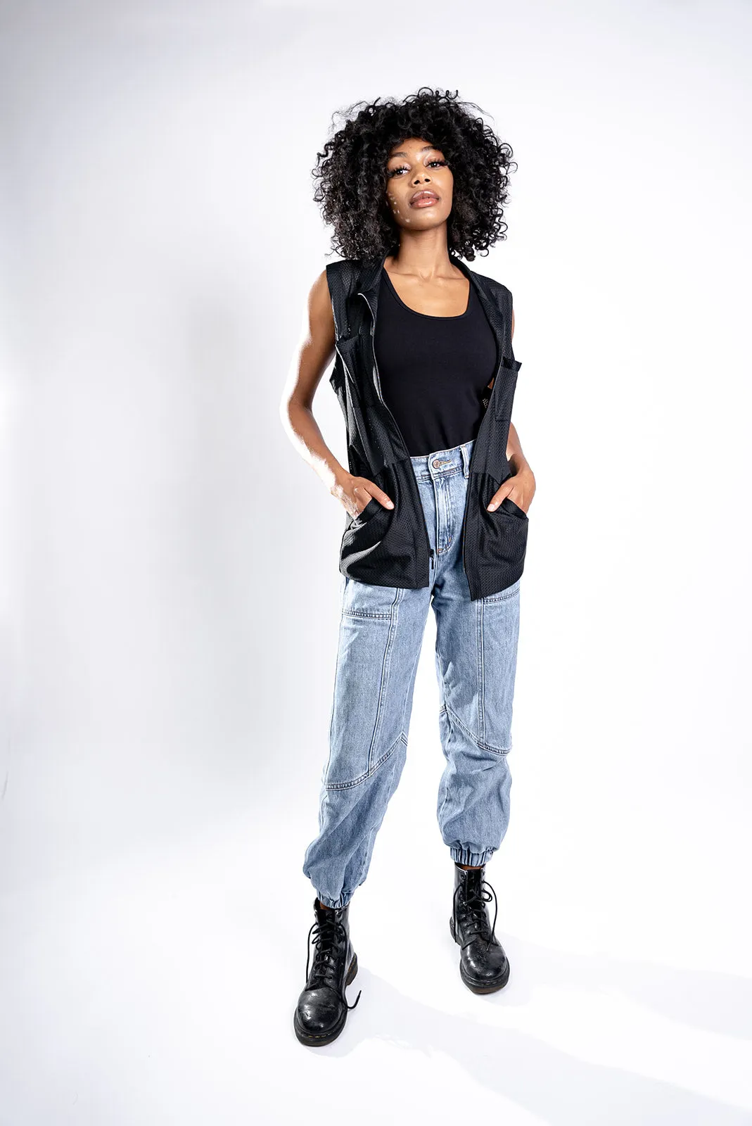 Women's Black Mesh Vest