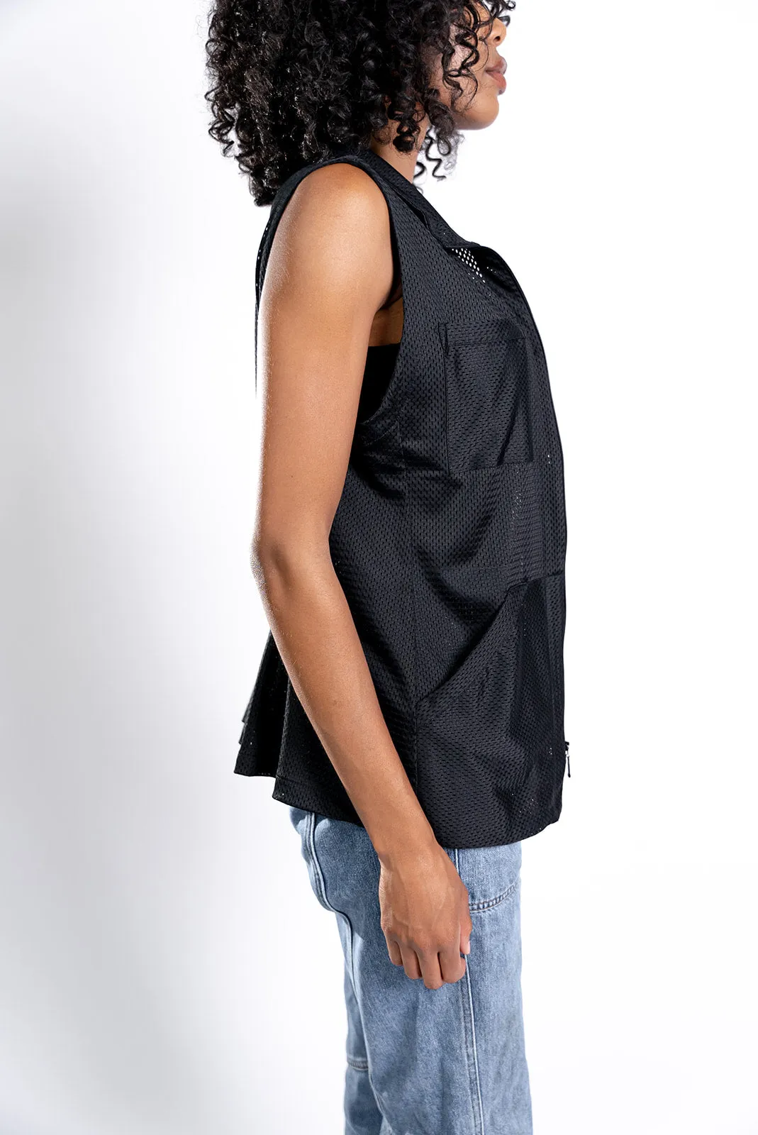 Women's Black Mesh Vest