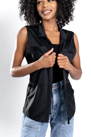 Women's Black Mesh Vest