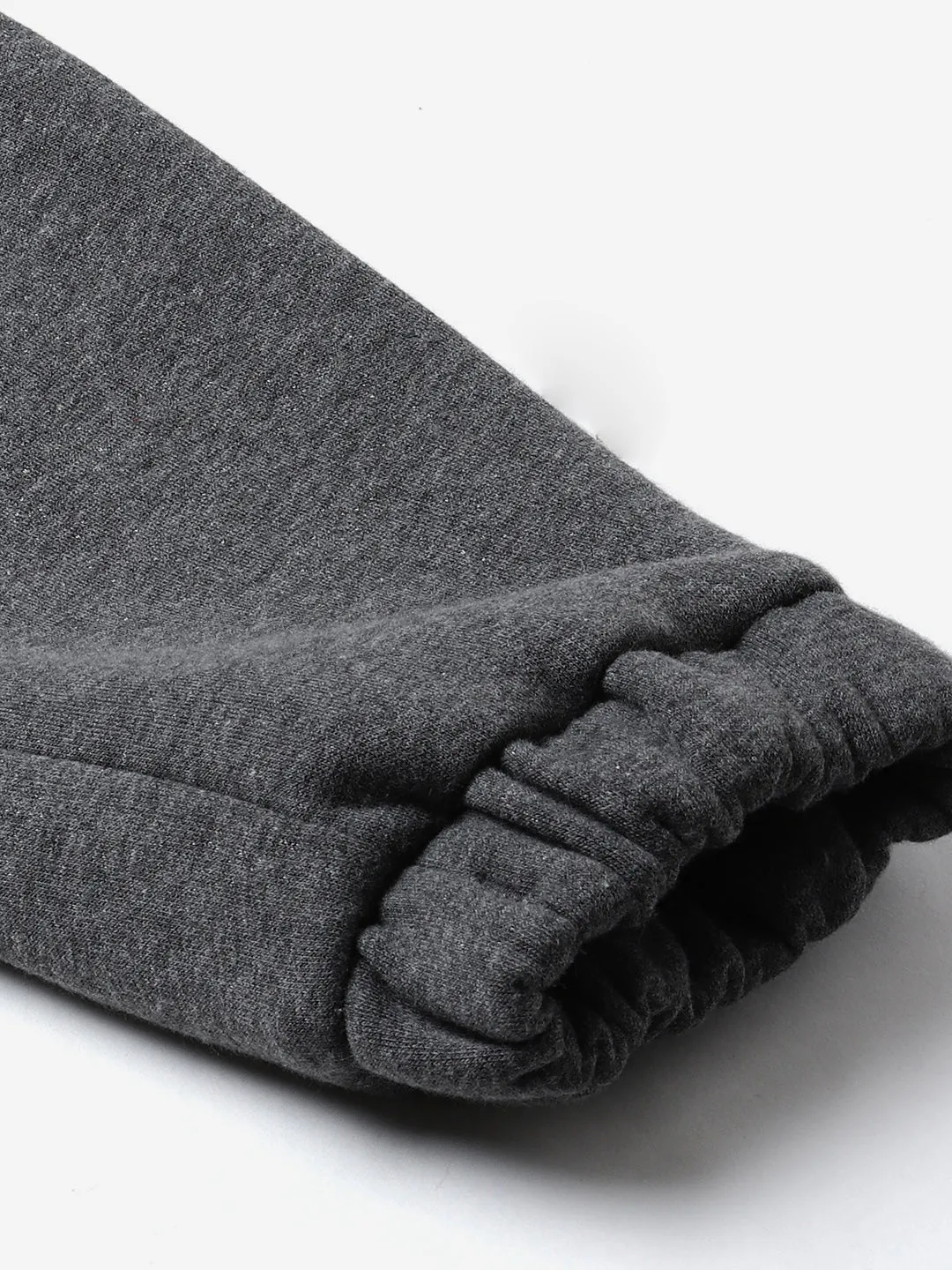 Women's Charcoal Grey Solid Fleece Regular Fit Joggers