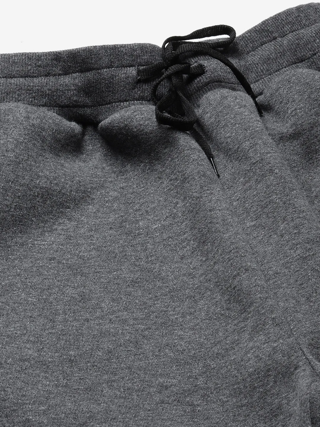 Women's Charcoal Grey Solid Fleece Regular Fit Joggers