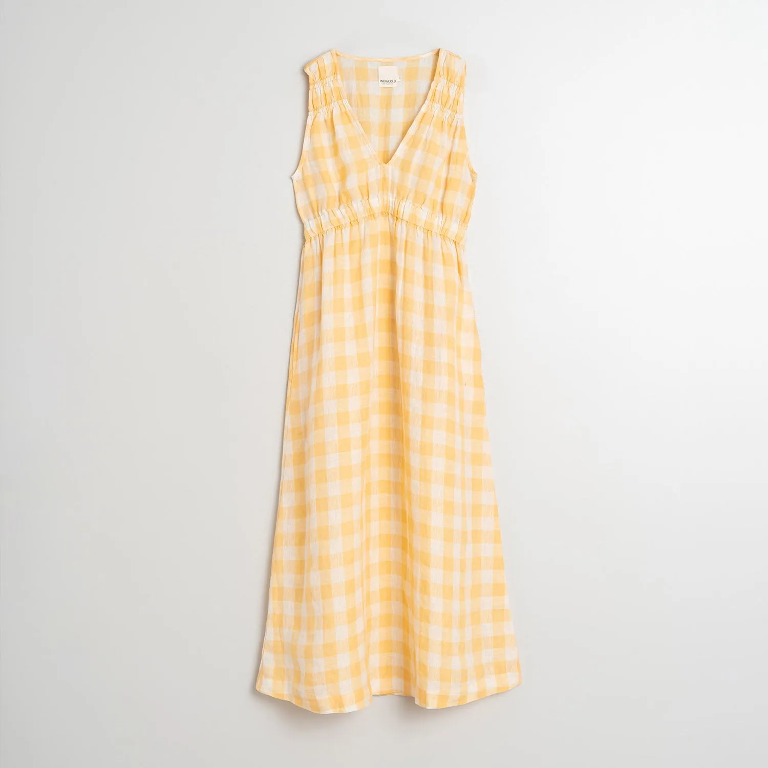 Women's Linen/Cotton Dress - Madarina Check