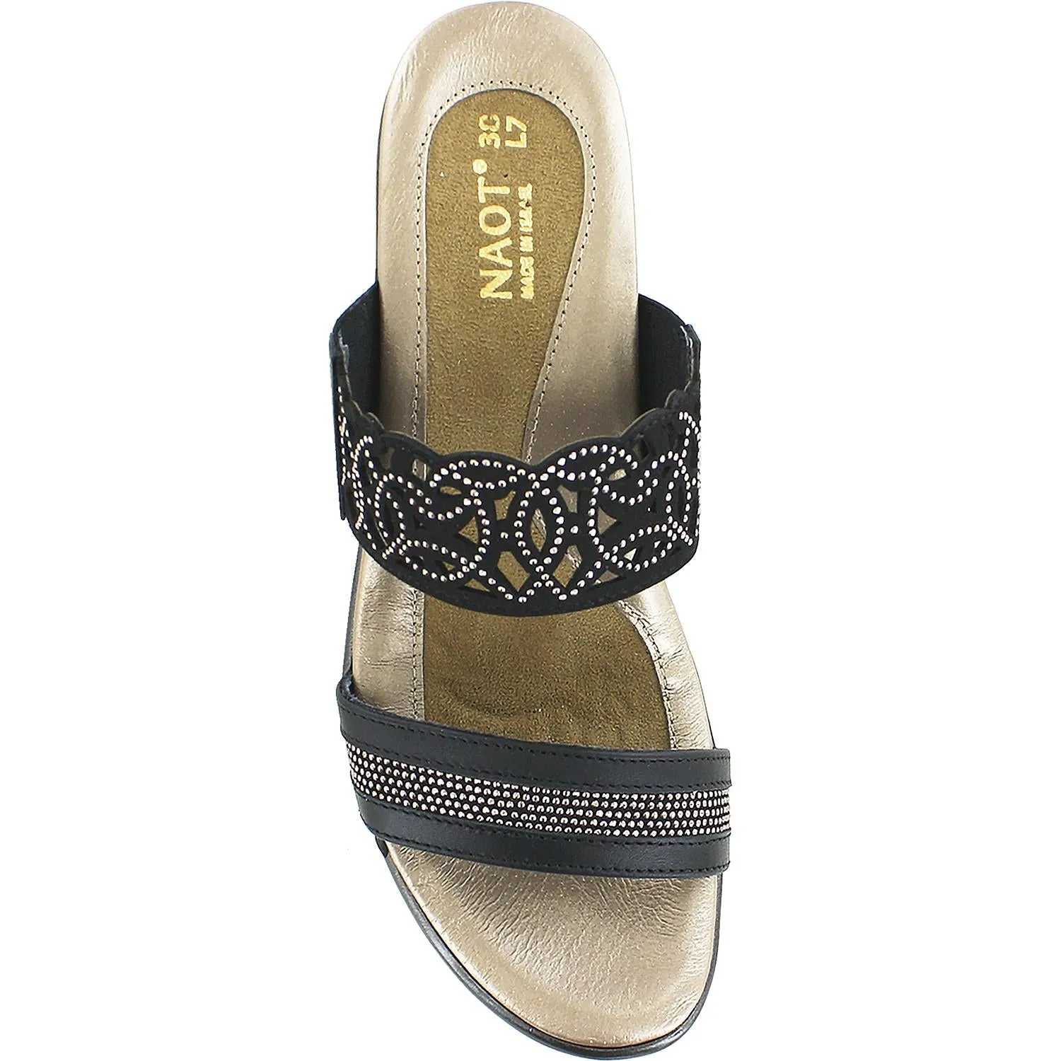Women's Naot Contempo Jet Black/Bronze Leather