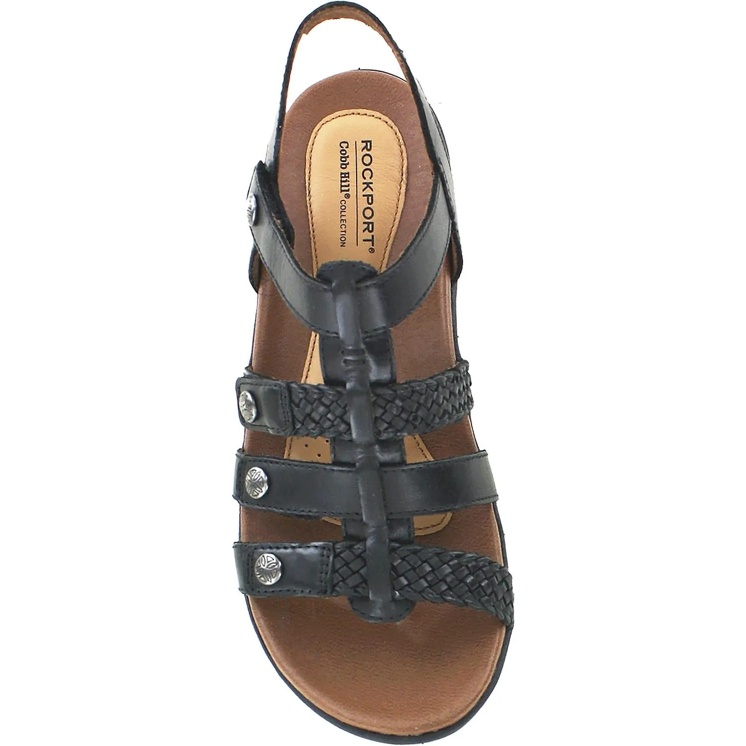 Women's Rockport Cobb Hill Rubey T-Strap Black Leather