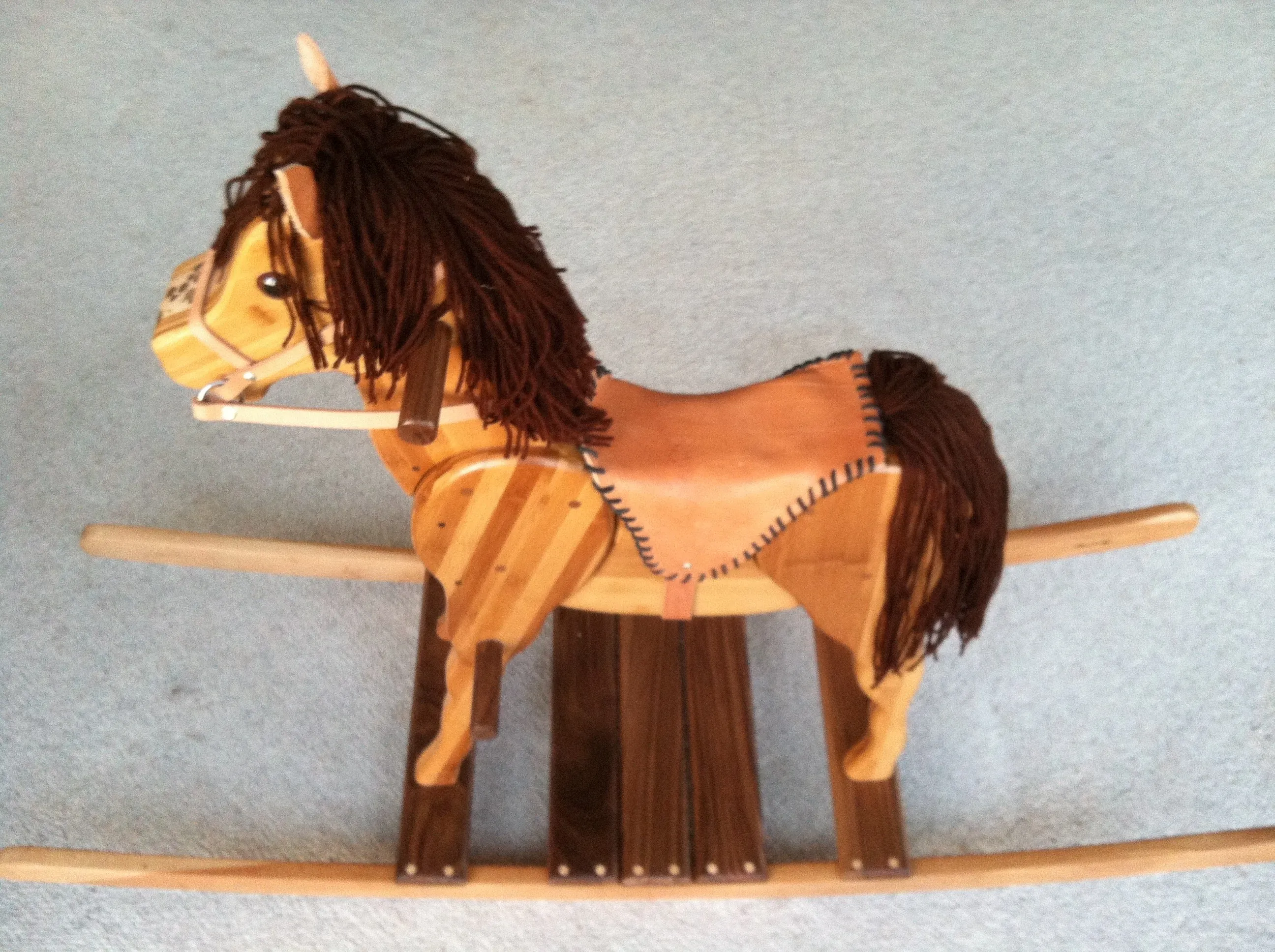 Wooden Rocking Horse in Beech, Bamboo and Black Walnut (Base price shown)