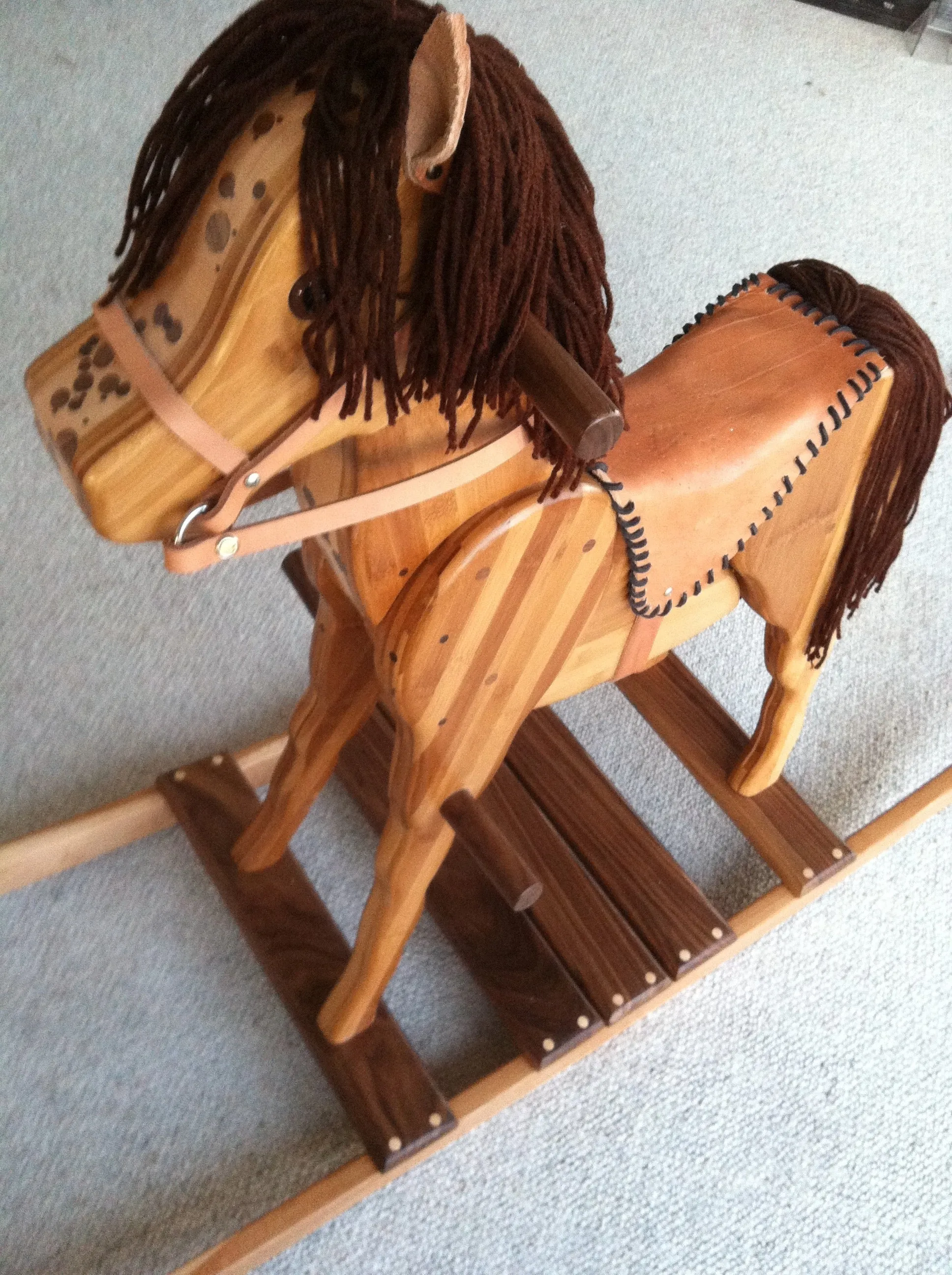 Wooden Rocking Horse in Beech, Bamboo and Black Walnut (Base price shown)