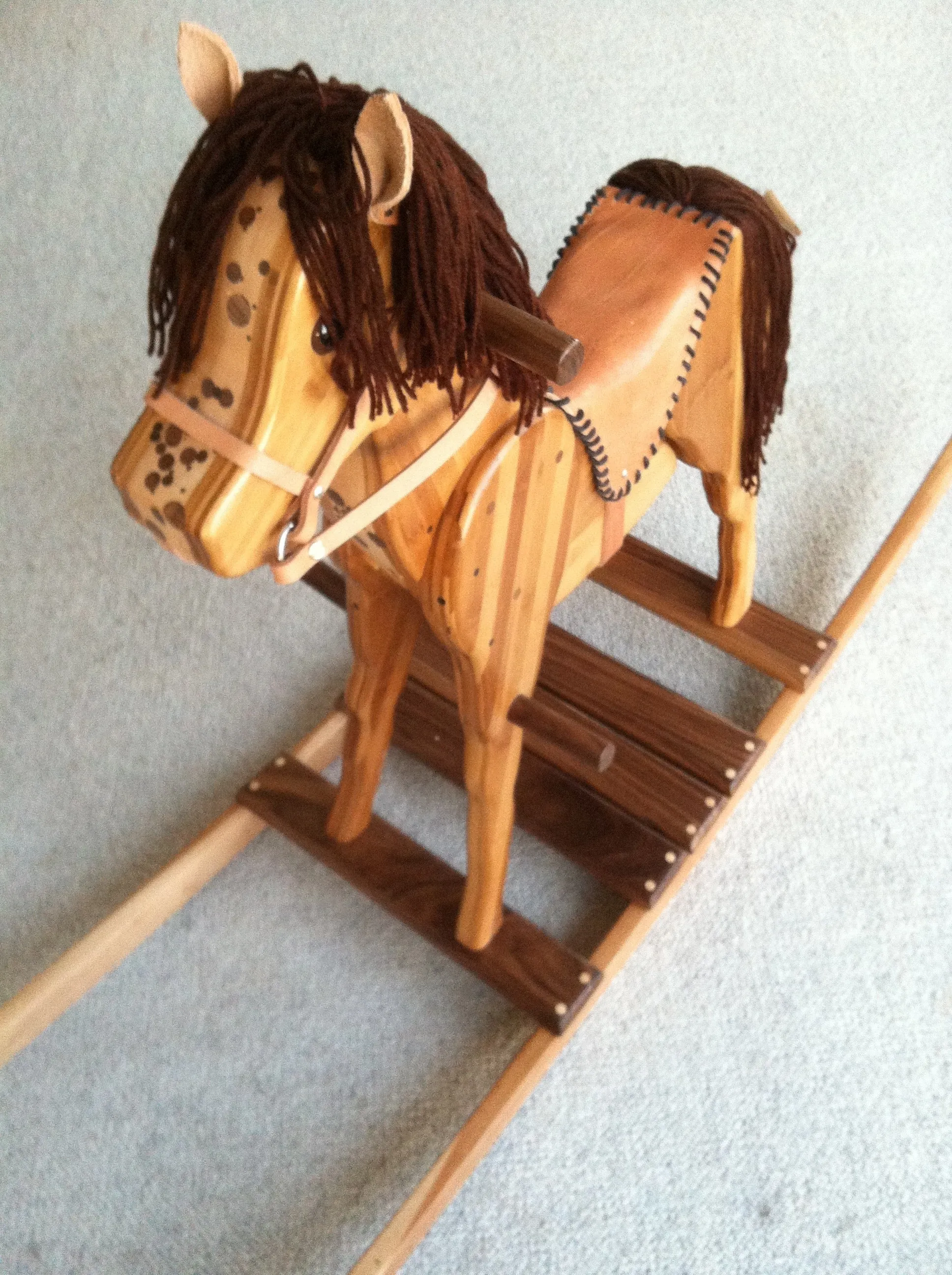 Wooden Rocking Horse in Beech, Bamboo and Black Walnut (Base price shown)