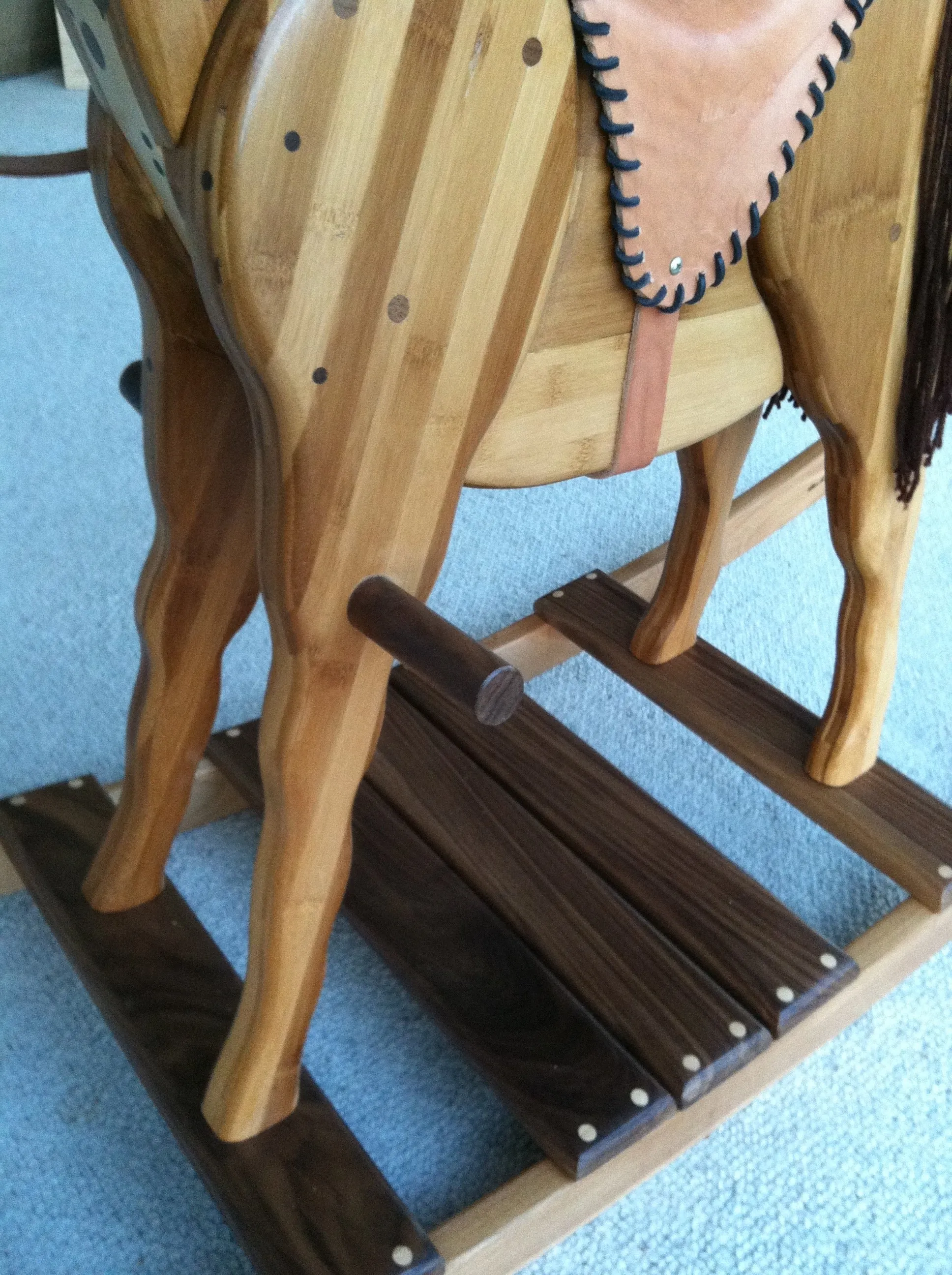 Wooden Rocking Horse in Beech, Bamboo and Black Walnut (Base price shown)