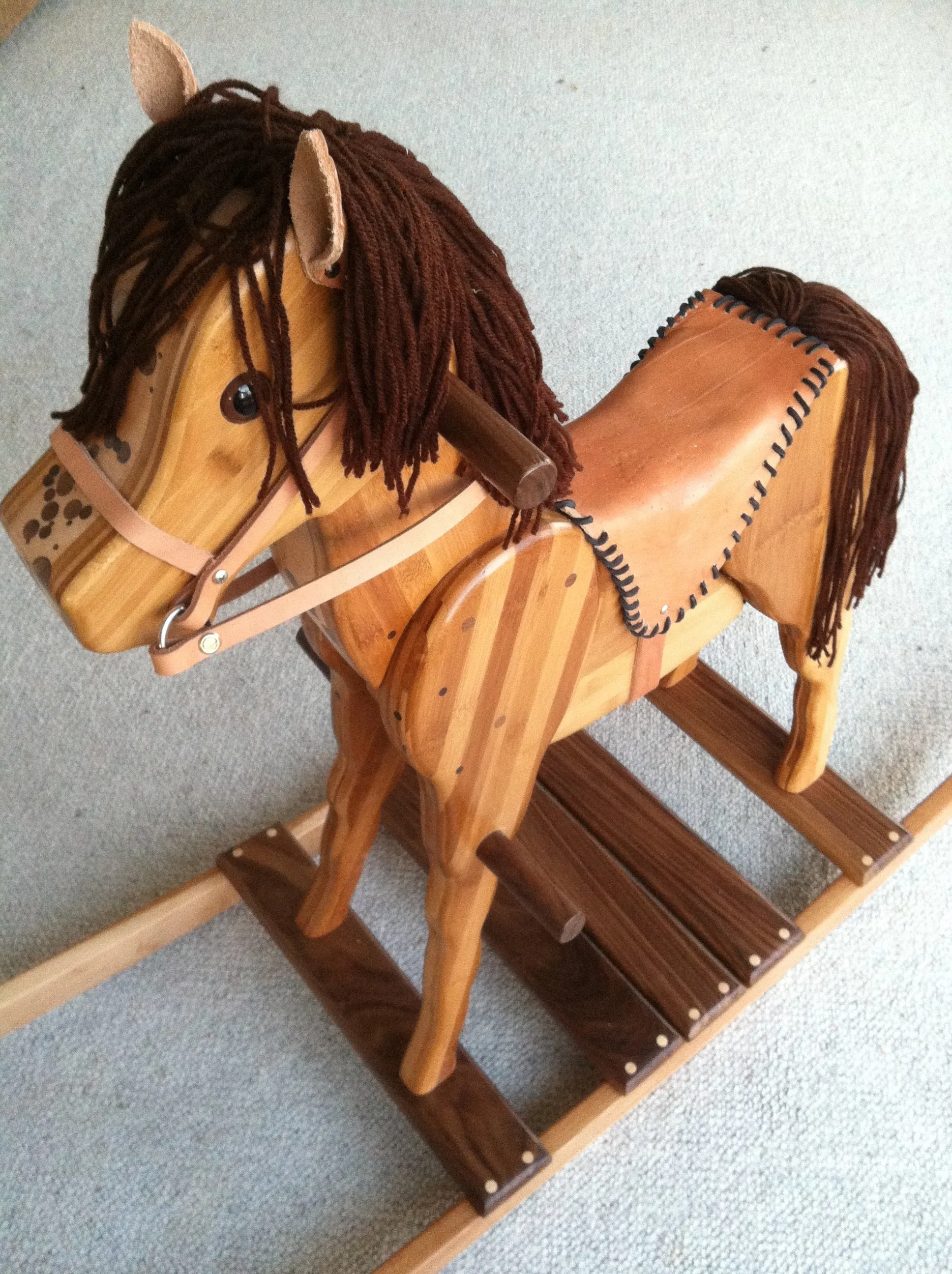 Wooden Rocking Horse in Beech, Bamboo and Black Walnut (Base price shown)