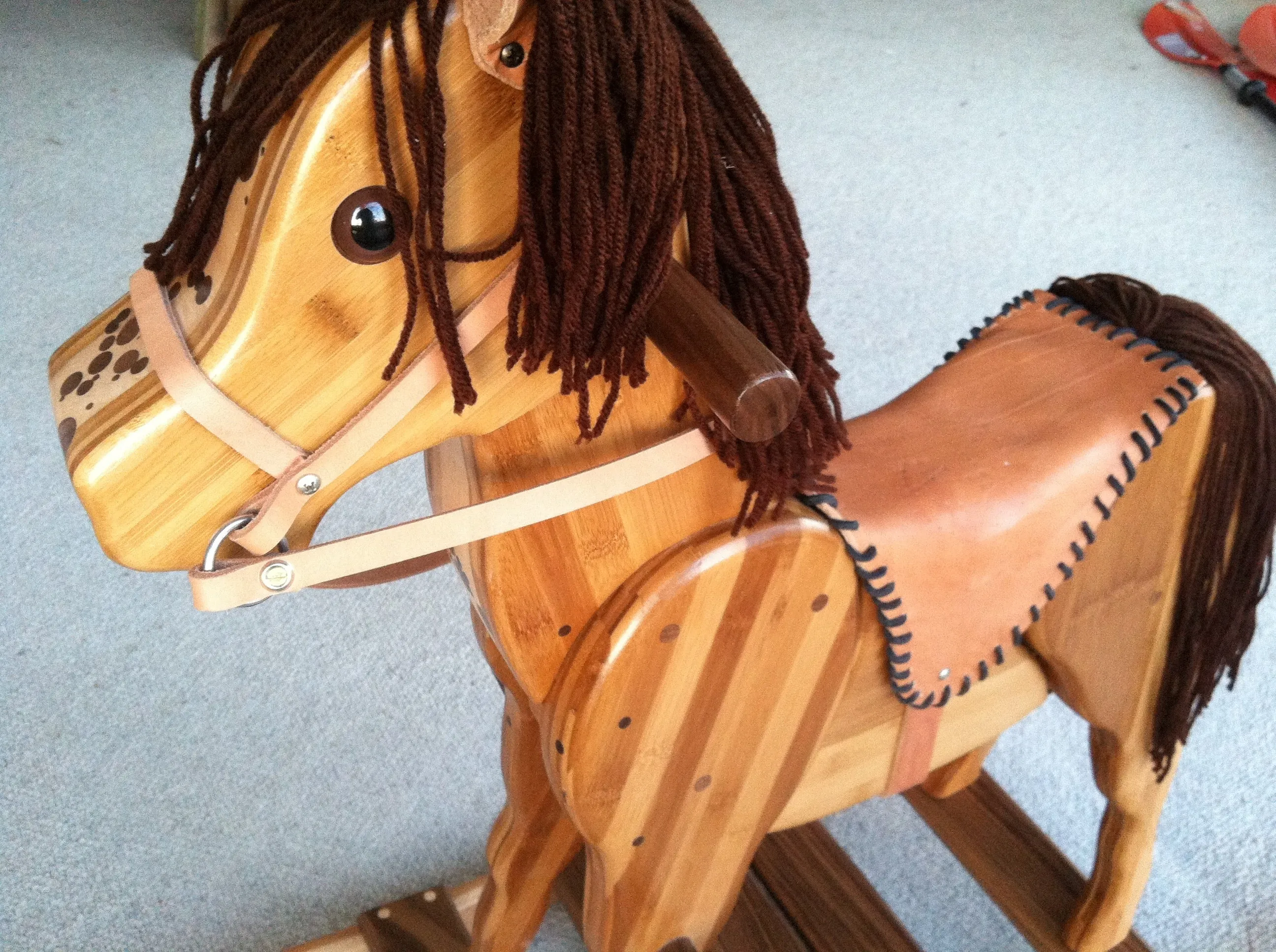 Wooden Rocking Horse in Beech, Bamboo and Black Walnut (Base price shown)