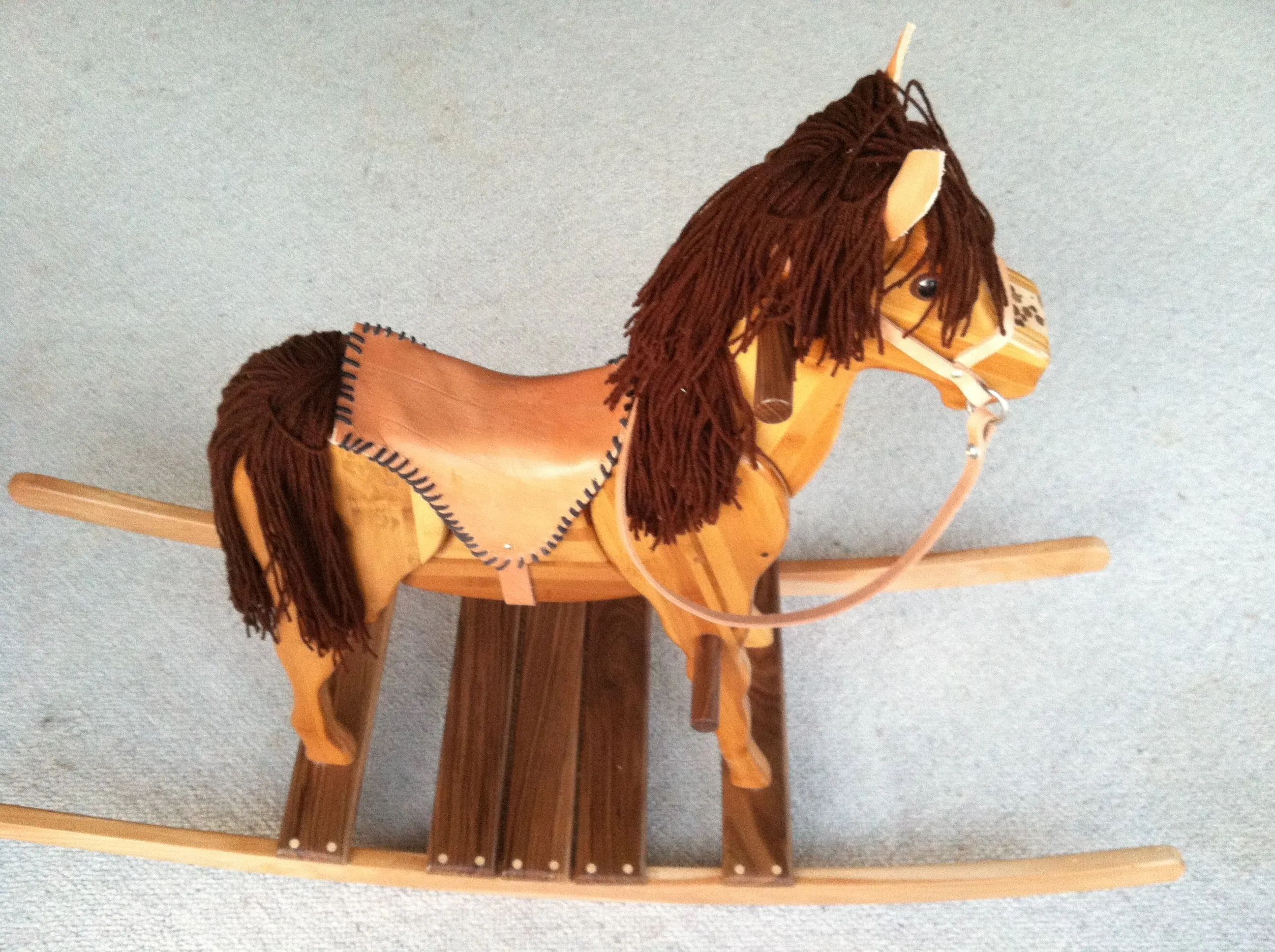 Wooden Rocking Horse in Beech, Bamboo and Black Walnut (Base price shown)