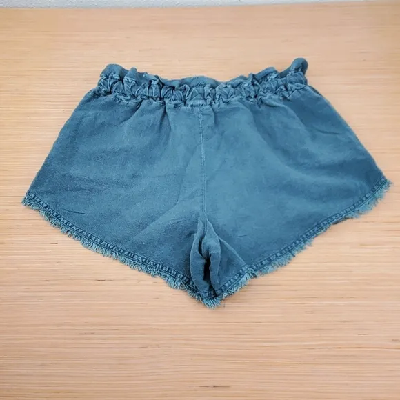 YFB Young Fabulous &amp; Broke Green Drawstring Waist Frayed Hem Size Small