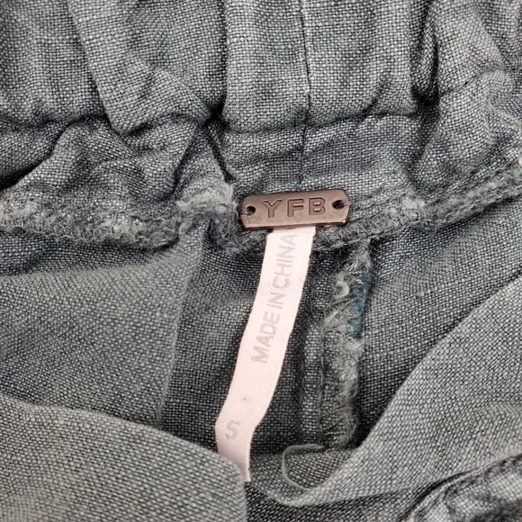 YFB Young Fabulous &amp; Broke Green Drawstring Waist Frayed Hem Size Small