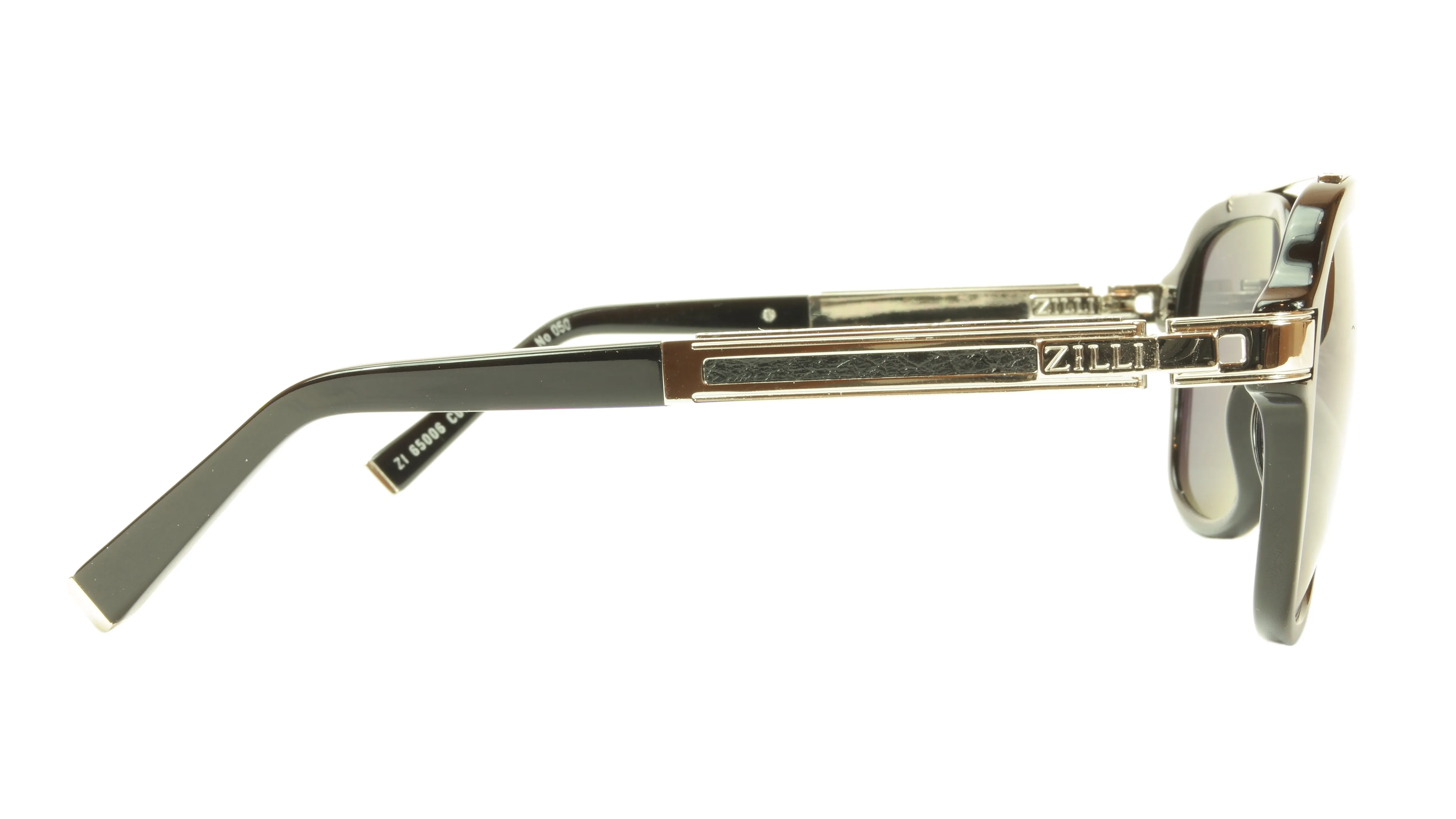 ZILLI Polorized Sunglasses Made with Titanium and Leather Accents