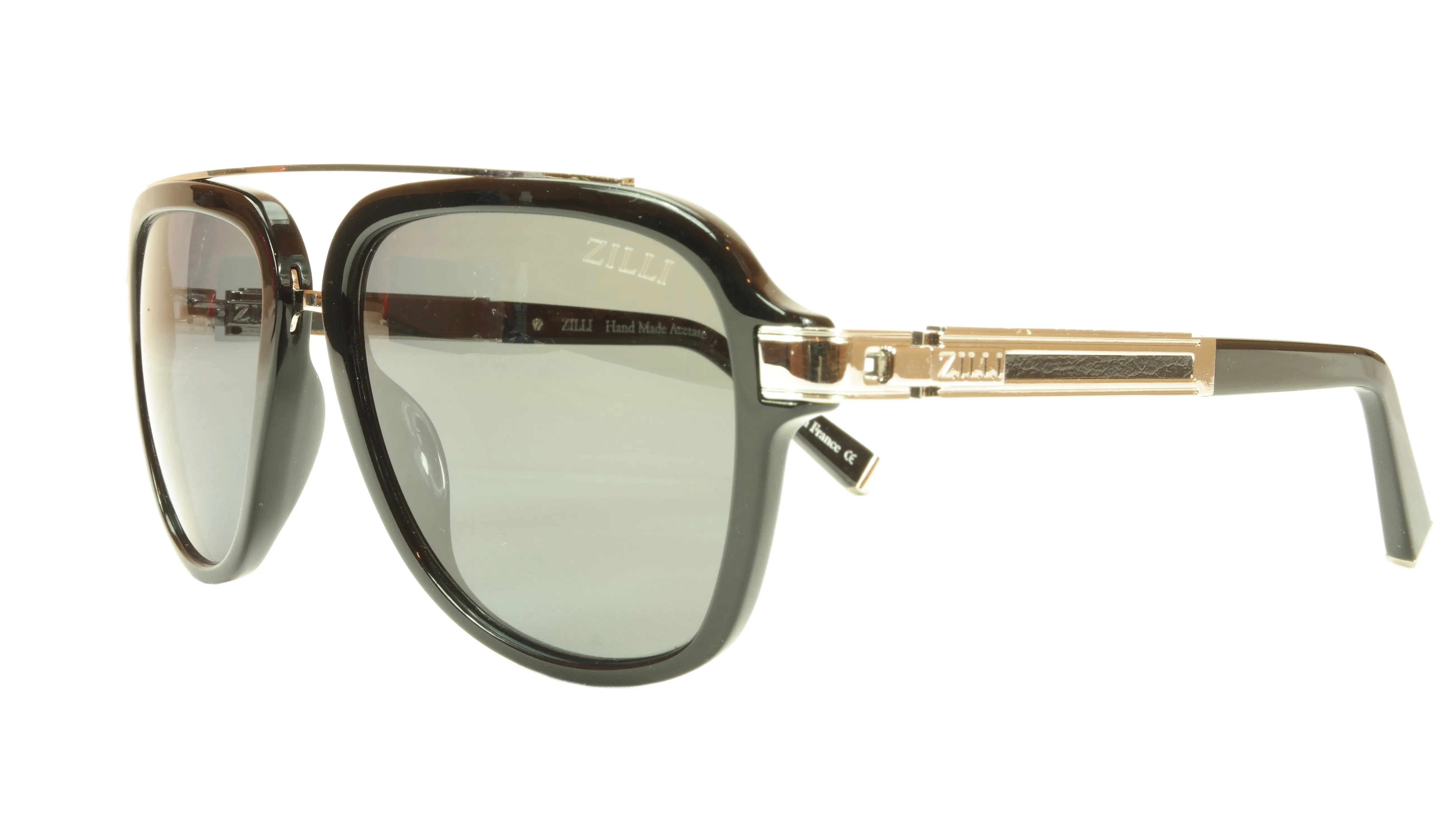 ZILLI Polorized Sunglasses Made with Titanium and Leather Accents