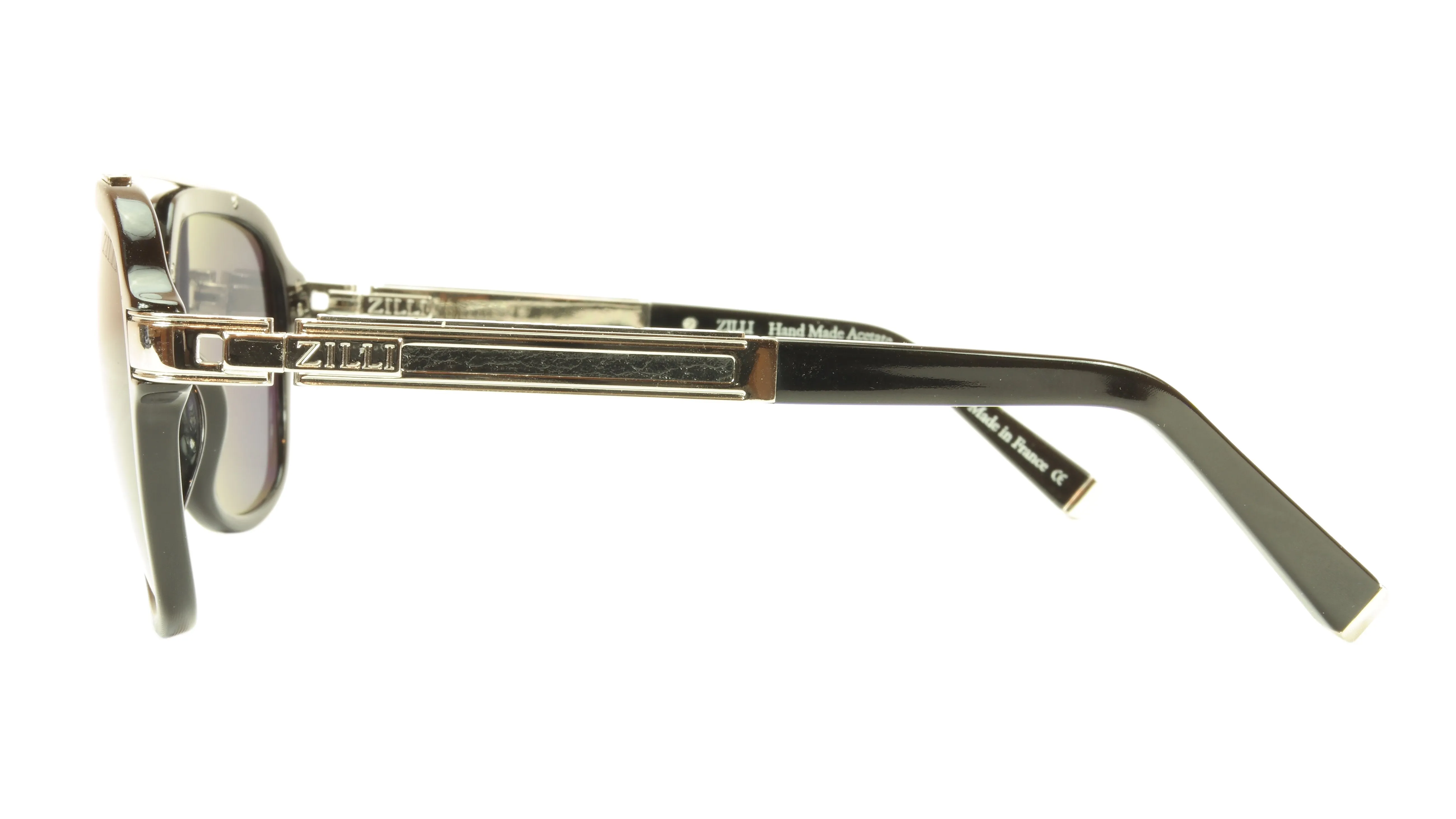 ZILLI Polorized Sunglasses Made with Titanium and Leather Accents