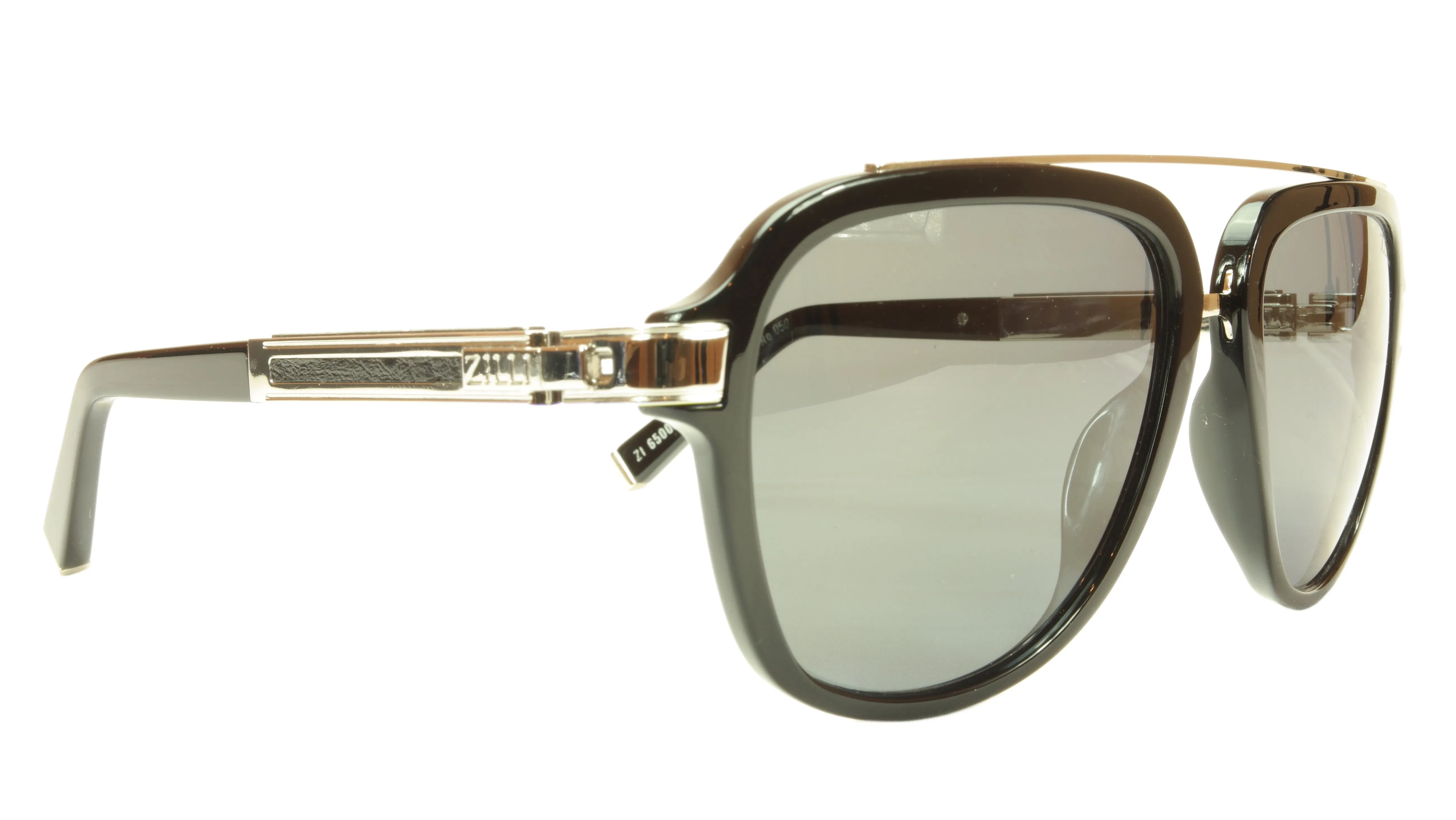 ZILLI Polorized Sunglasses Made with Titanium and Leather Accents