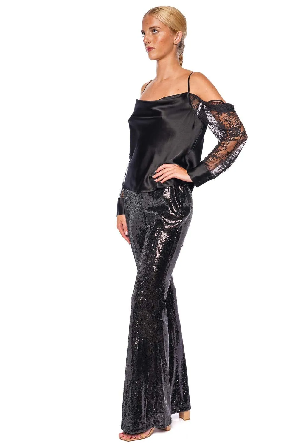Zion Silk Lace Off Shoulder Top