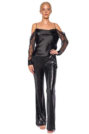 Zion Silk Lace Off Shoulder Top